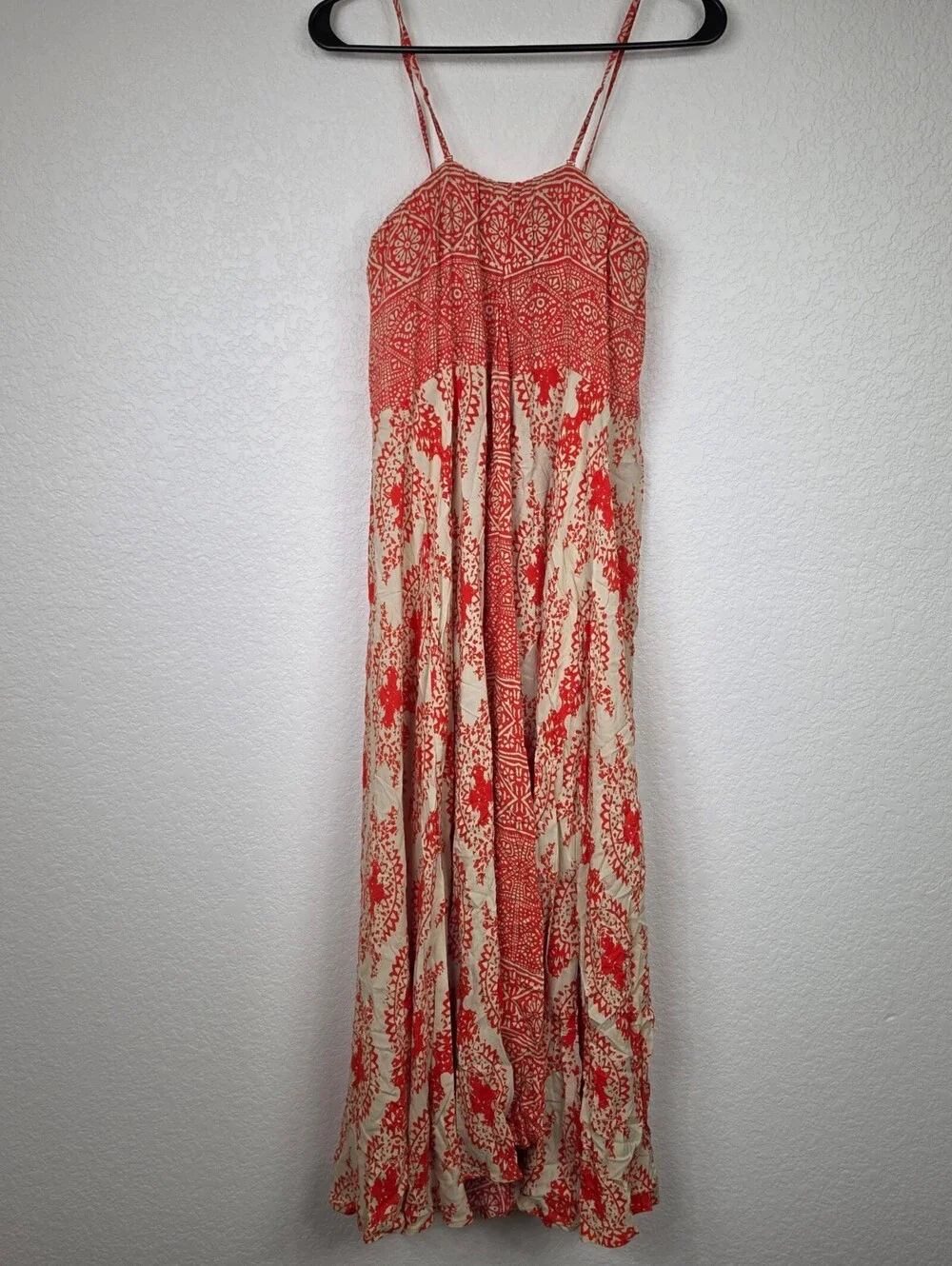 Free People Orange Strapless XS Maxi Dress